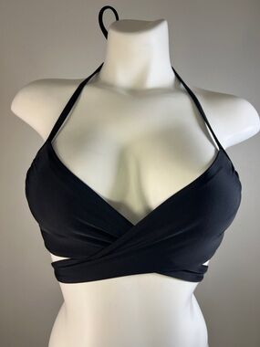 Victoria's Secret Black The Wrap Halter Bikini Top 32D